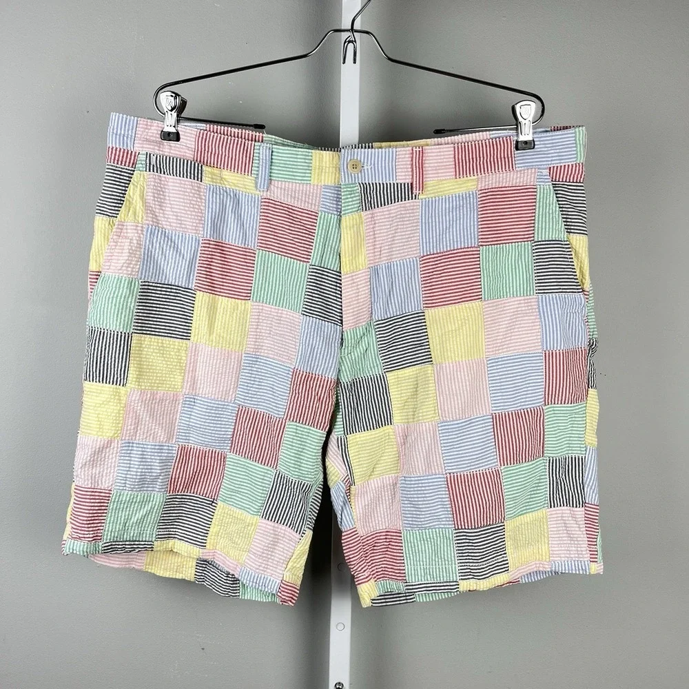 Polo Ralph Lauren Prospect Shorts Mens 38 Seersucker Patchwork Preppy Coastal